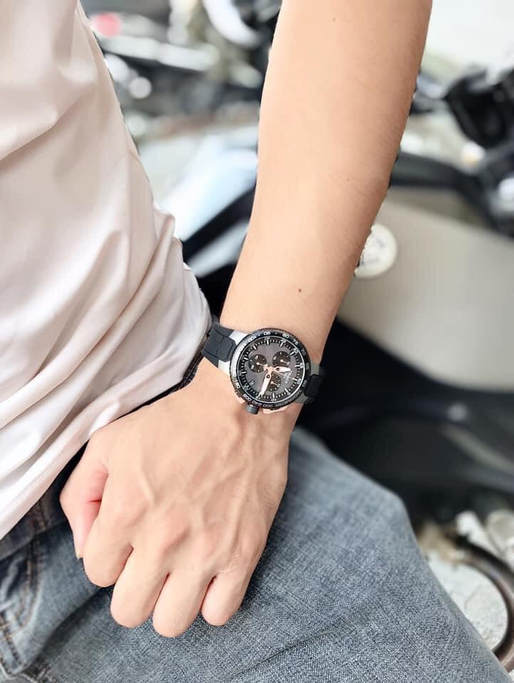 Tissot T Race Cycling Chronograph Black Dial Black Rubber Strap Watch For Men - T111.417.37.441.07 Buy Now By Tissot