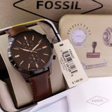 Fossil Townsman Chronograph Black Dial Brown Leather Strap Watch for Men - FS5437 Buy Now By Fossil