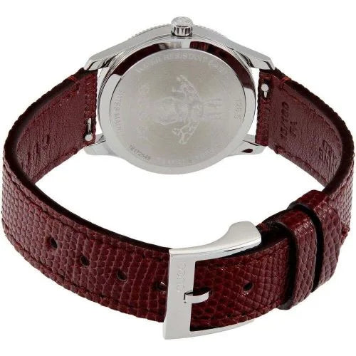 Gucci G Timeless Quartz Diamonds Pink Dial Red Leather Strap Watch For Women - YA1265017 Buy Now By Gucci