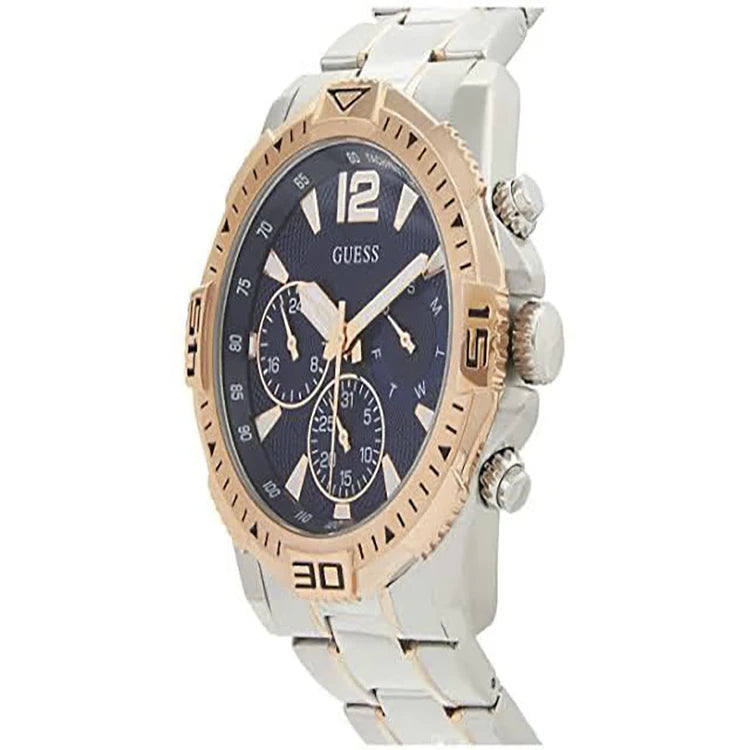 Guess Commander Chronograph Blue Dial Two Tone Steel Strap Watch for Men - GW0056G5 Buy Now By Guess