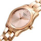 Tissot T Wave Rose Gold Dial Rose Gold Steel Strap Watch For Women - T112.210.33.456.00 Buy Now By Tissot
