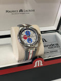 Maurice Lacroix Aikon Chronograph Special Edition Mahindra Racing Silver Dial Grey Rubber Strap Watch for Men - AI1018-TT031-130-2 Buy Now By Maurice Lacroix