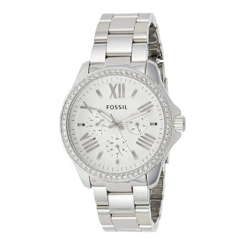 Fossil Cecile Chronograph Silver Dial Silver Steel Strap Watch for Women - AM4481 Buy Now By Fossil