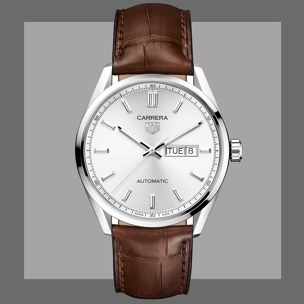 Tag Heuer Carrera Calibre 5 Automatic White Dial Brown Leather Strap Watch for Men - WAR201B.FC6291 Buy Now By Tag Heuer
