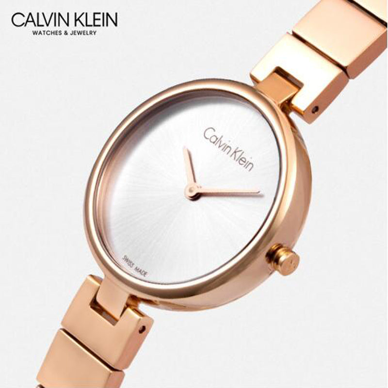 Calvin Klein Authentic White Dial Rose Gold Steel Strap Watch for Women - K8G23646 Buy Now By Calvin Klein