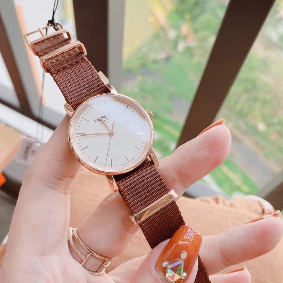 Tissot Everytime Desire White Dial Maroon NATO Strap Watch for Women - T109.210.37.031.00 Buy Now By Tissot