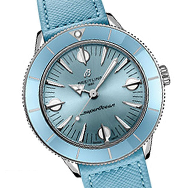 Breitling Superocean Heritage '57 Pastel Paradise Blue Dial Blue Leather Strap Watch for Women - A10340161C1X1 Buy Now By Breitling