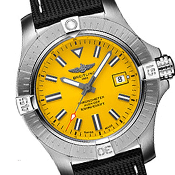 Breitling Avenger Automatic 45 Seawolf Yellow Dial Black Nylon Strap Watch for Men - A17319101I1X1 Buy Now By Breitling