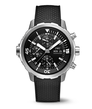 IWC Aquatimer Chronograph Black Dial Black Leather Strap Watch for Men - IW376803 Buy Now By IWC