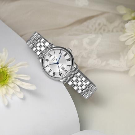 Tissot T Classic Carson Premium Automatic Lady Silver Dial Silver Steel Strap Watch for Women - T122.207.11.033.00 Buy Now By Tissot