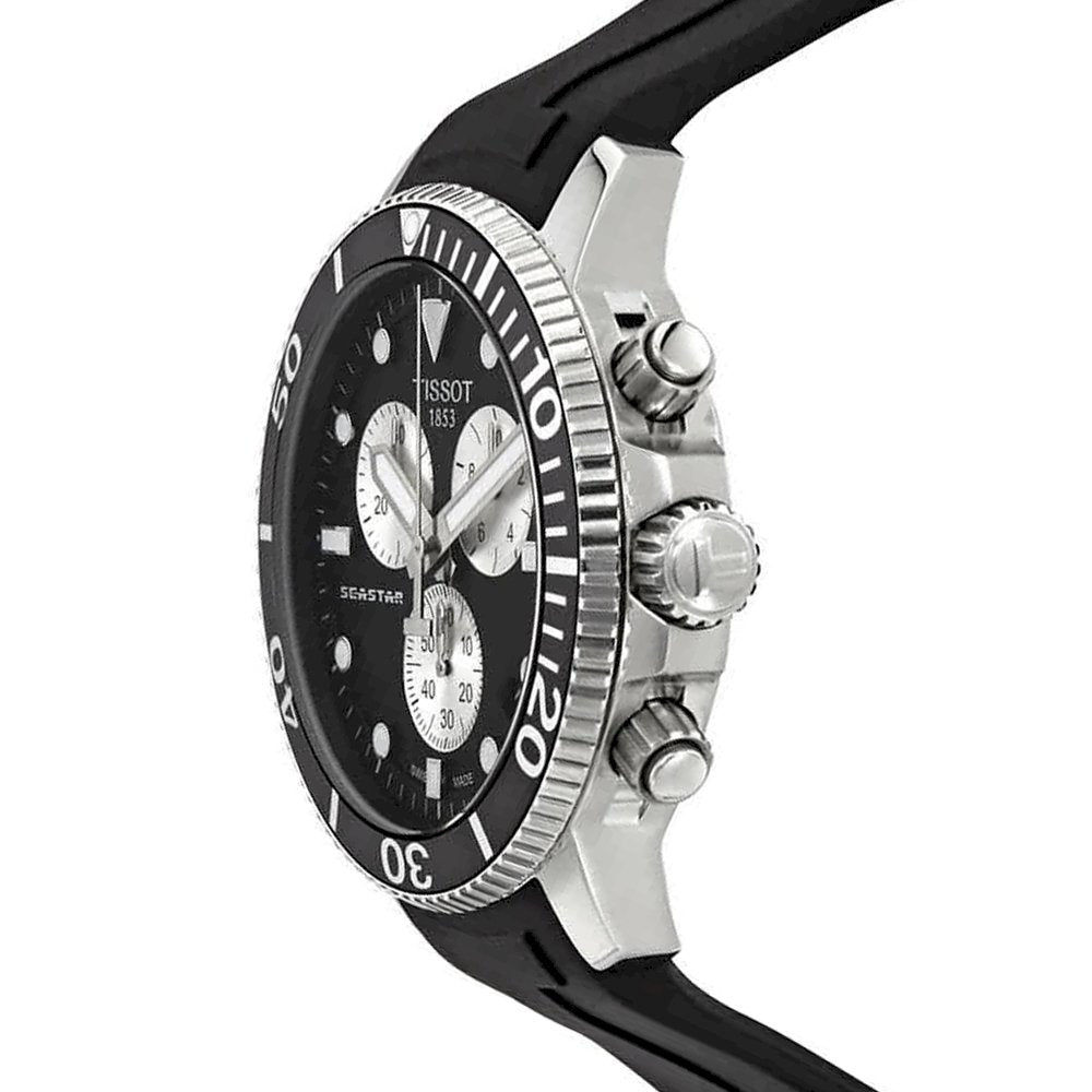Tissot Seastar 1000 Chronograph Black Dial Black Rubber Strap Watch For Men - T120.417.17.051.00 Buy Now By Tissot