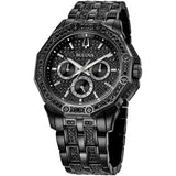 Bulova Octova Chronograph Black Crystal Dial Black Steel Strap Watch for Men - 98C134 Buy Now By Bulova