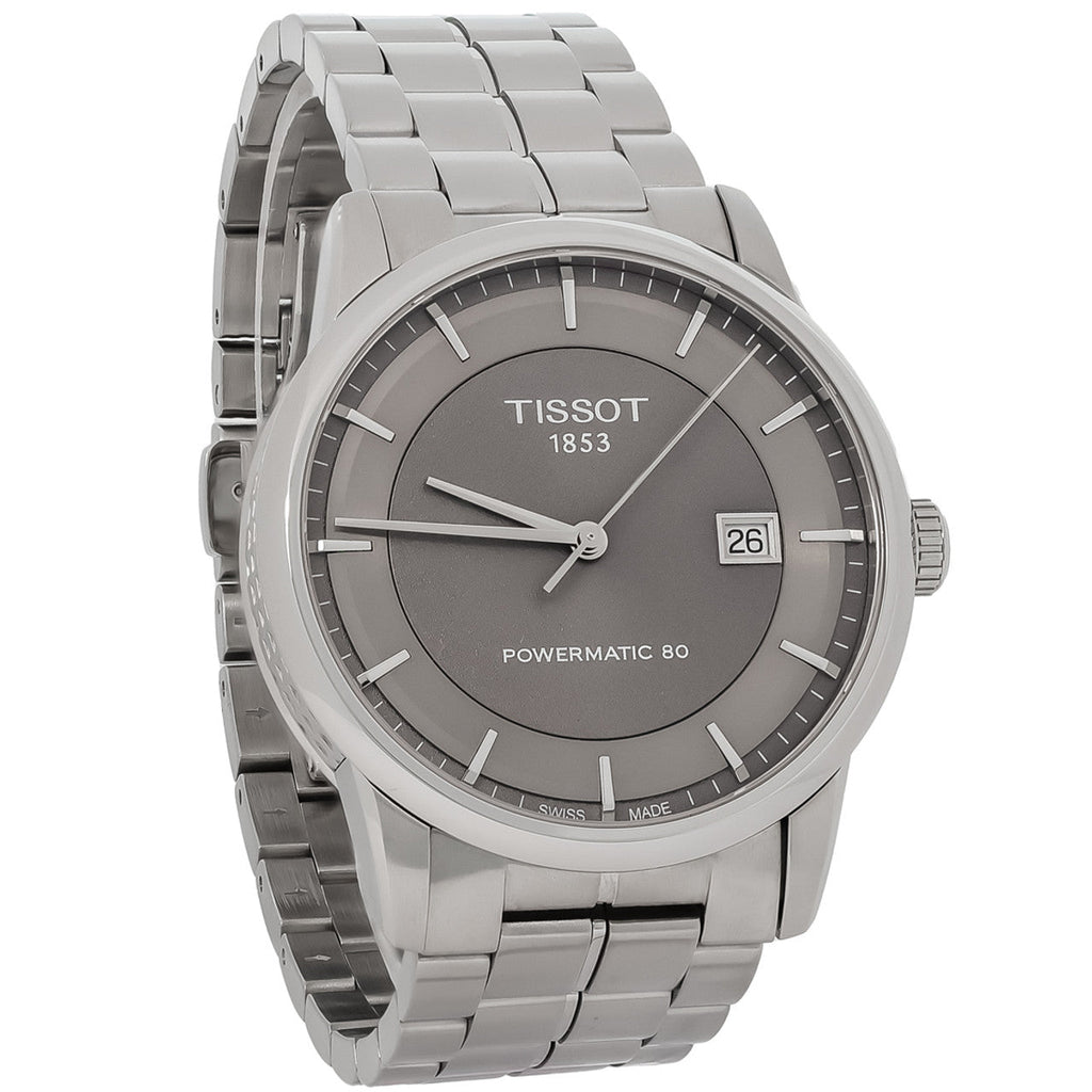 Tissot Luxury Powermatic 80 Grey Dial Silver Steel Strap Watch for Men - T086.407.11.061.00 Buy Now By Tissot