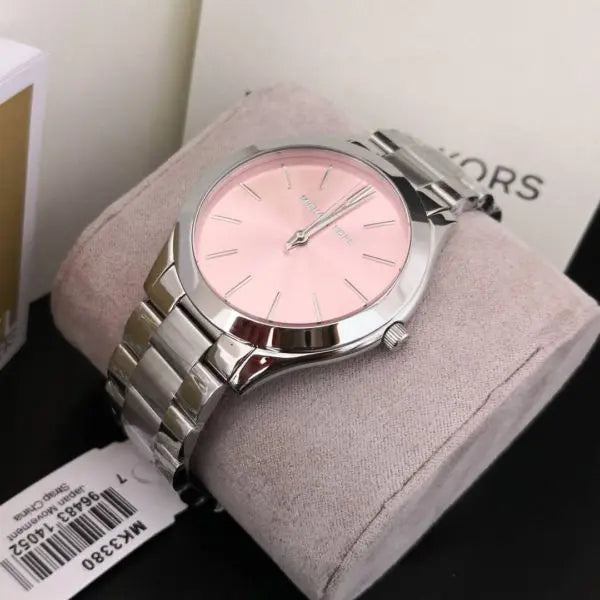 Michael Kors Slim Runway Quartz Pink Dial Silver Steel Strap Watch For Women - MK3380 Buy Now By Michael Kors