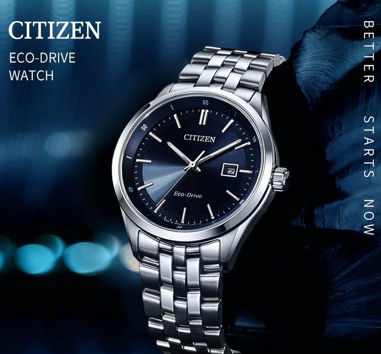 Citizen Eco Drive Blue Dial Silver Steel Strap Watch For Men - BM7250-56L Buy Now By Citizen