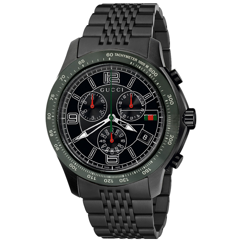 Gucci G Timeless Black Dial Black Steel Strap Watch For Men - YA126202 Buy Now By Gucci