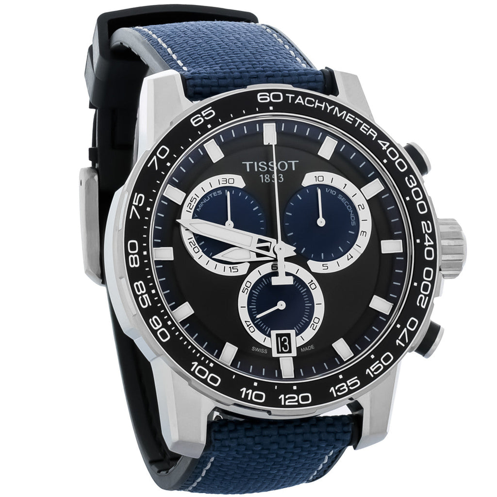 Tissot Supersport Chrono Black Dial Blue Nylon Strap Watch for Men - T125.617.17.051.03 Buy Now By Tissot