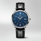 IWC Portofino '150 Years Edition' Automatic Blue Dial Black Leather Strap Watch for Men - IW356518 Buy Now By IWC