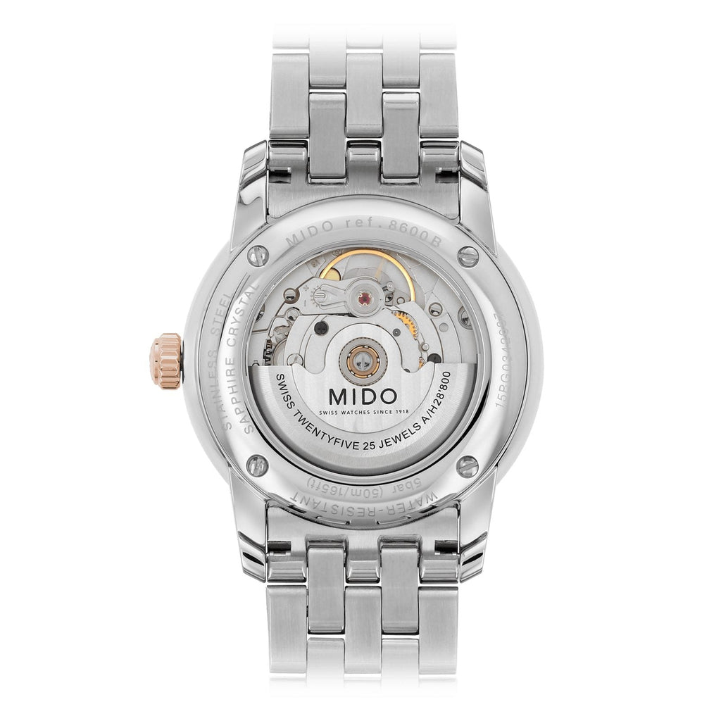 Mido Baroncelli Automatic White Dial Two Tone Steel Strap Watch For Women - M8600.9.N6.1 Buy Now By Mido