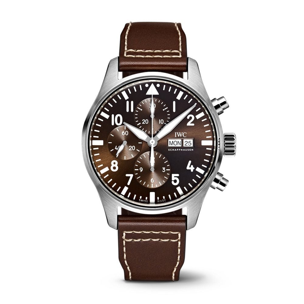 IWC Pilot's Watch Chronograph Edition Brown Dial Brown Leather Strap Watch for Men - IW377713 Buy Now By IWC
