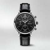 IWC Portofino Chronograph Black Dial Black Leather Strap Watch for Men - IW391008 Buy Now By IWC