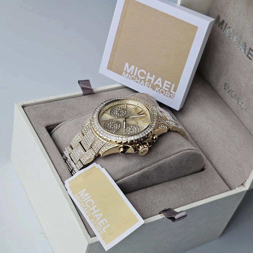 Michael Kors Everest Chronograph Crystals Gold Dial Gold Steel Strap Watch For Women - MK7254 Buy Now By Michael Kors