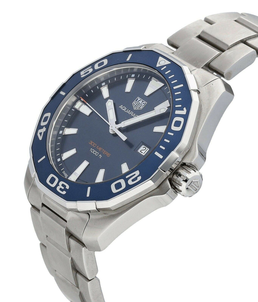 Tag Heuer Aquaracer Blue Dial Silver Steel Strap Watch for Men - WAY101C.BA0746 Buy Now By Tag Heuer