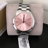 Michael Kors Slim Runway Quartz Pink Dial Silver Steel Strap Watch For Women - MK3380 Buy Now By Michael Kors