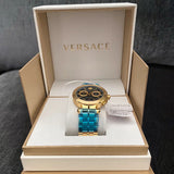 Versace Aion Chronograph Black Dial Gold Steel Strap Watch For Men - VE1D01721 Buy Now By Versace