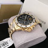 Michael Kors Everest Chronograph Black Dial Gold Steel Strap Watch For Women - MK5828 Buy Now By Michael Kors