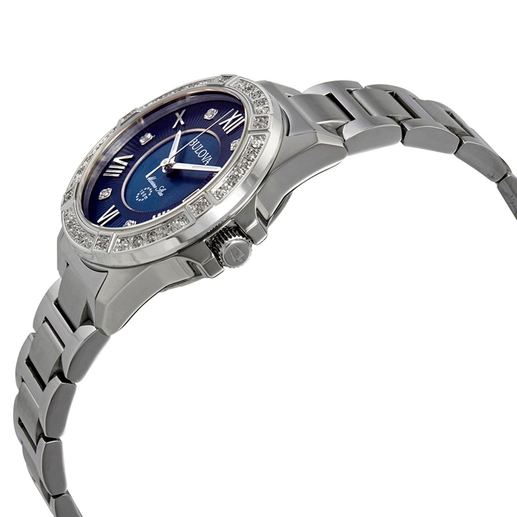 Bulova Marine Star Blue Dial Silver Steel Strap Watch for Women - 96R215 Buy Now By Bulova
