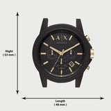 Armani Exchange Outerbanks Chronograph Black Dial Black Steel Strap Watch For Men - AX7105 Buy Now By Armani Exchange