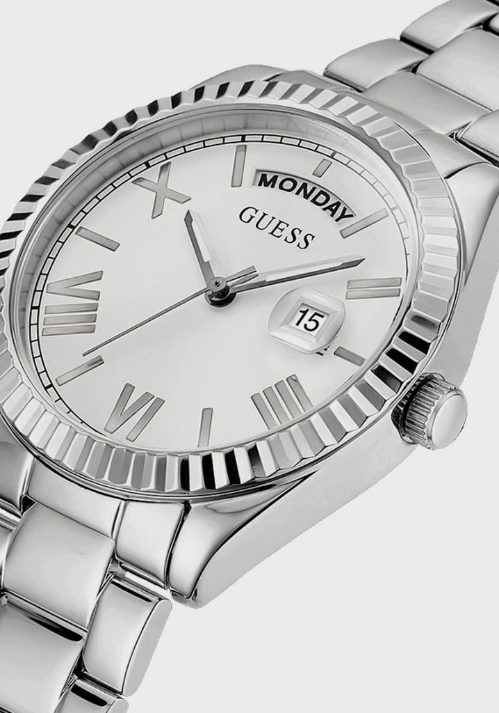 Guess Luna Silver Dial Silver Steel Strap Watch for Women - GW0308L1 Buy Now By Guess