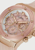Guess Athena Rose Gold Dial Rose Gold Rubber Strap Watch for Women - GW0409L3 Buy Now By Guess