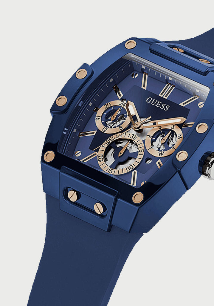 Guess Phoenix Multifunction Blue Dial Blue Rubber Strap Watch for Men - GW0203G7 Buy Now By Guess