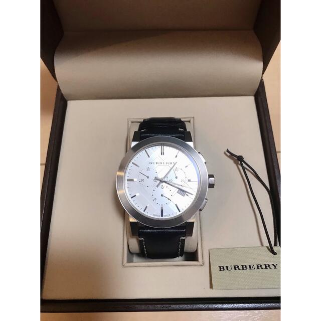 Burberry The City Chronograph White Dial Black Leather Strap Watch for Men - BU9355 Buy Now By Burberry