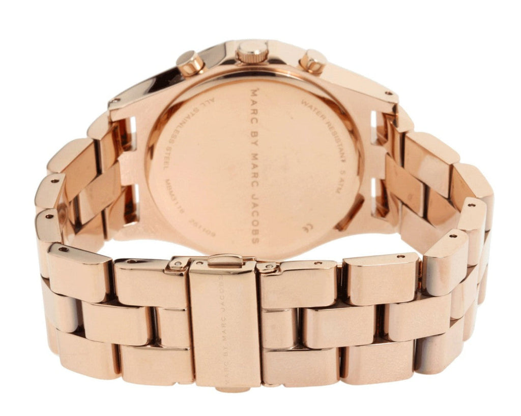 Marc Jacobs Henry Chronograph Rose Gold Dial Rose Gold Steel Strap Watch for Women - MBM3118 Buy Now By Marc Jacobs