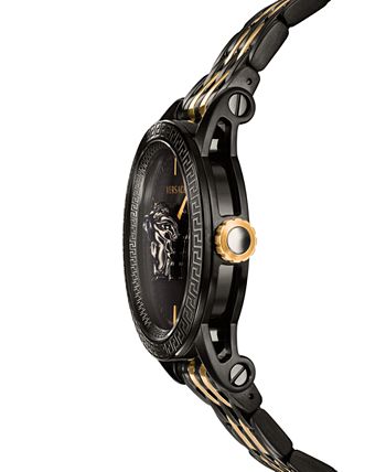 Versace Palazzo Empire Black Dial Two Tone Steel Strap Watch for Men - VERD01119 Buy Now By Versace