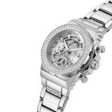Guess Fusion Chronograph Crystals Silver Dial Silver Steel Strap Watch For Women - GW0552L1 Buy Now By Guess
