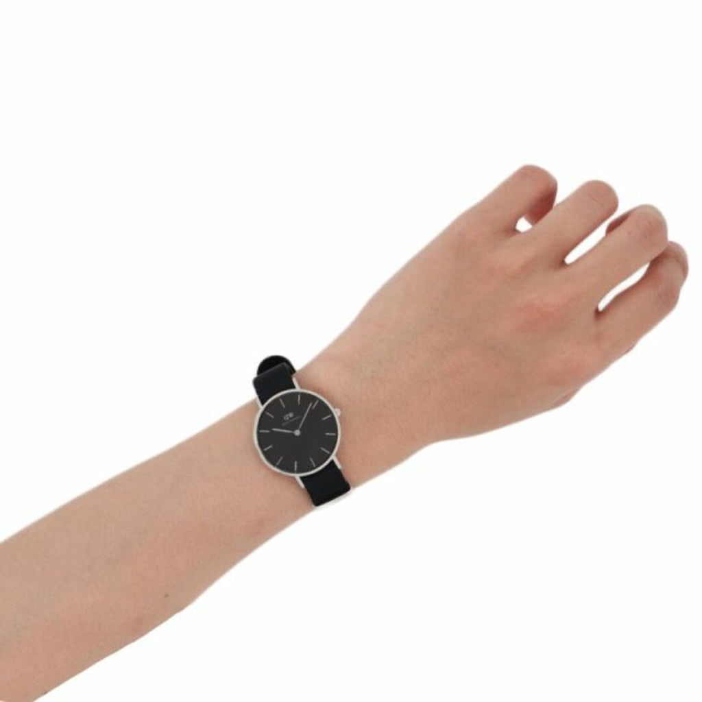 Daniel Wellington Classic Petite Cornwall Black Dial Black NATO Strap Watch For Women - DW00100216 Buy Now By Daniel Wellington
