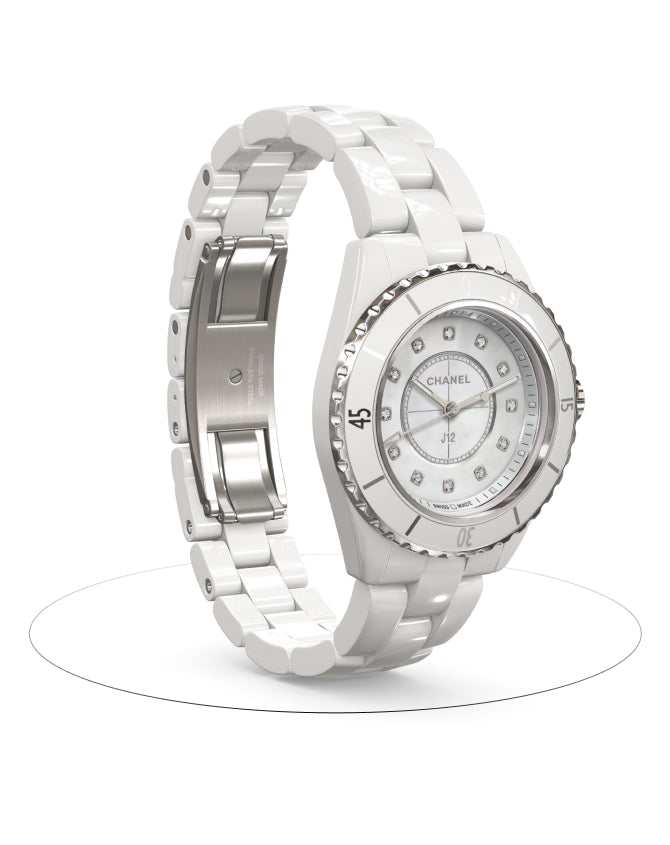 Chanel J12 Quartz Diamonds White Dial White Steel Strap Watch for Women - J12 H5703 Buy Now By Chanel