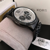 Michael Kors Lexington Chronograph Crystals Silver Dial Black Steel Strap Watch for Men - MK8605 Buy Now By Michael Kors