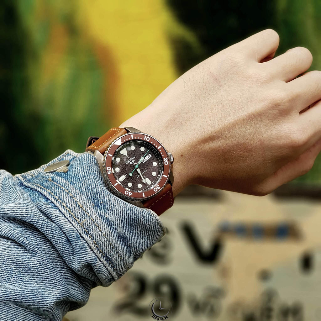 Seiko 5 Sport Automatic Brown Dial Brown Nylon Strap Watch For Men - SRPD85K1 Buy Now By Seiko