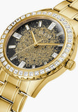 Guess Night Life Diamonds Black Dial Gold Steel Strap Watch for Women - GW0405L2 Buy Now By Guess