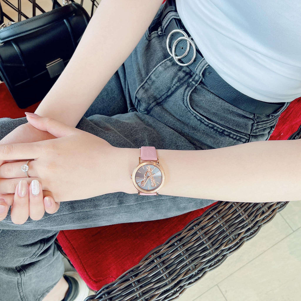 Versace Virtus Quartz Grey Dial Pink Leather Strap Watch for Women - VEHC00319 Buy Now By Versace