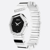 Dior Gem Dior Mother of Pearl Diamonds Black Dial Silver Steel Strap Watch for Women - CD18111X1058 Buy Now By Dior