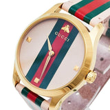 Gucci G Timeless Quartz Pink Dial Three Tone Leather Strap Watch For Women - YA1264118 Buy Now By Gucci