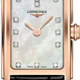 Longines Dolcevita Diamonds Mother of Pearl White Dial Black Leather Strap Watch for Women - L5.258.8.87.0 Buy Now By Longines