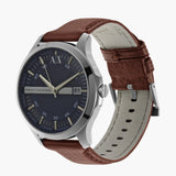 Armani Exchange Hampton Chronograph Blue Dial Brown Leather Strap Watch For Men - AX2133 Buy Now By Armani Exchange