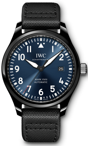 IWC Pilot’s Watch Mark XVIII Edition “Laureus Sport for Good Foundation" Blue Dial Black Nylon Strap Watch for Men - IW324703 Buy Now By IWC